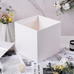 8.7″ Medium Birthday Gift Boxes with Lid and Ribbon, Square Gift Boxes 4 White