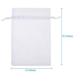 WenTao 100PCS 4×6 (10x15cm) White Sheer Organza 100 count (Pack of 1),
