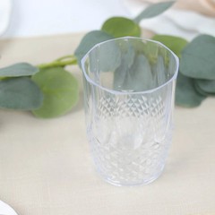 6 CLEAR16 oz Crystal Cut Plastic DRINKING GLASSES Party Events Home Decorations