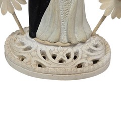 Vintage Wedding Cake Topper Bride and Groom Brown Hair Brunette 1950s