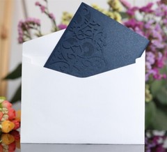 100PCS Wedding Invitation Card Personalized Laser Cut Romantic Party Floral Lace