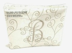 Silk Swirl Wedding Guest Book Bridal Taupe Book Monogam «B» $135 Value
