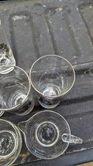Vintage 25th Wedding Silver Anniversary Glasses Cups Drinkware Party