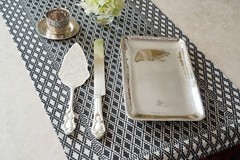 Strova Silver Wedding Cake Knife and Server Set | Party, Anniversary & Reception