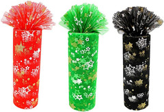 Gold Star Glitter Tulle Rolls 6 Inch X 10 Yards (30 Feet) Red Color for Table Ru