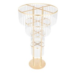 Crystal Flower Stand Round Pedestal Stand Gold Wedding Party Decoration