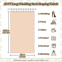 Elegant Ivory Chiffon Wedding Arch Draping Fabric – 1/4 Panels, 20ft Each