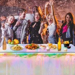OHOME 4 Pack Iridescence Plastic 54″ x 108″, Iridescent Tablecloth