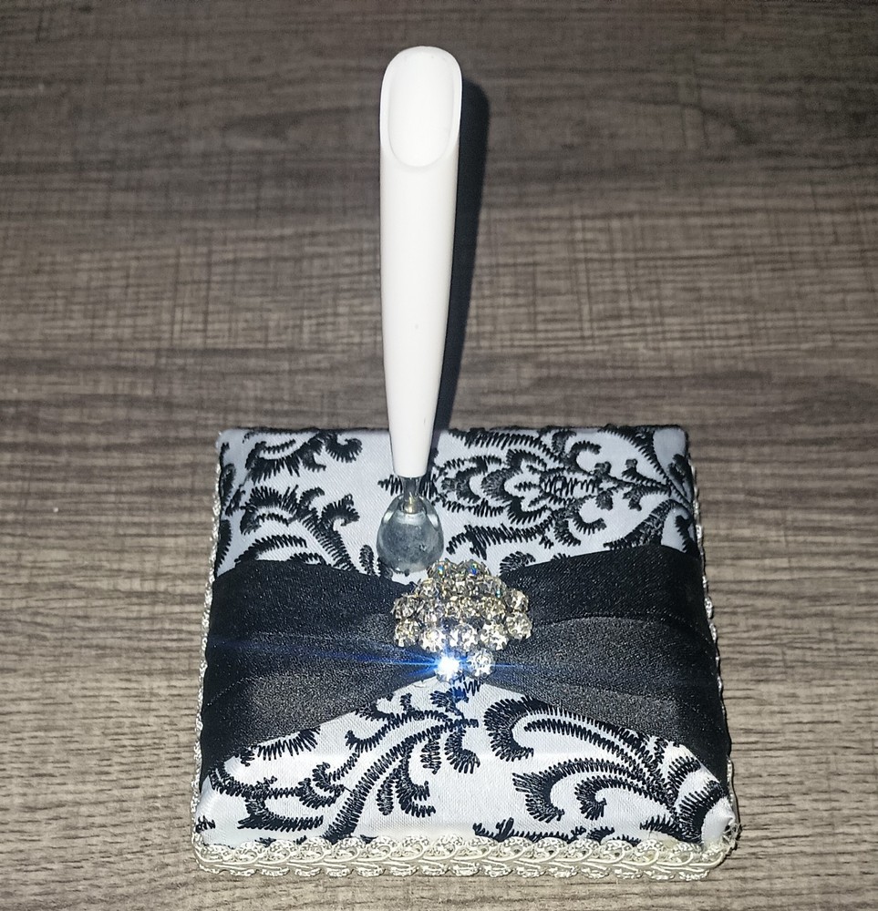Vintage Black and White Wedding Pen Holder