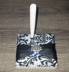 Vintage Black and White Wedding Pen Holder