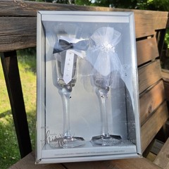 Bride & Groom Toasting Glasses By Studio His & Hers Wedding Decor Hand Wash Only