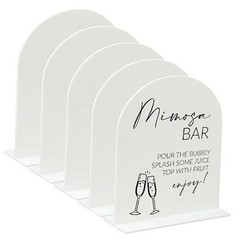 8×10 Inch Arch Acrylic Sign with Stand | 5 Pack Blank 8×10 Inch (5pcs) White