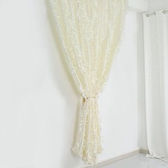 8 ft x 8 ft IVORY Leaf Petal Taffeta Backdrop Drape CURTAIN Panel Party