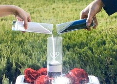 Wedding 3 Piece Unity Sand Ceremony Set Etched Glass Vases Couples Anniversary