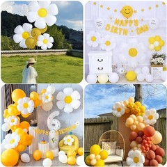 YUJUN 11PCS Daisy 43×43 inches, 28×28 16×16 White