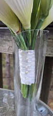 Calla Lily Bridal Bouquet White Real Feel Artificial Flowers Classic Faux