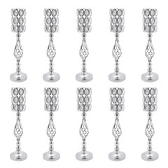 10Pcs Crystal Vase for Centerpieces with Crystal Beads Wedding Vase for Table