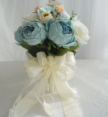 Simulation flower blue peony rose bridal bouquet wedding supplies Mori photo