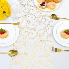 RUDONG M Roll Star Table Runner6 Ft» Wide Sparkly Metallic Glitter Tulle 1 Gold