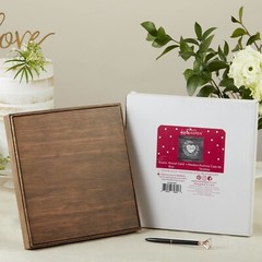 Rustic Brown Wood Wedding Card Box – Personalizable Heart – Gift Box Reception