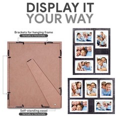GLM 4×6 or 5×7 Collage Picture Frames for Wall, Holds 5 Photos with Glass & M…