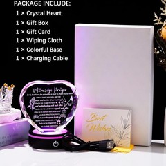 Crystal Heart Anniversary Gift with LED Base