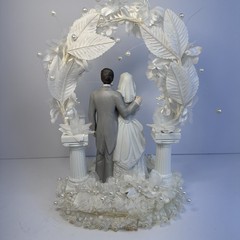 Vintage 1990’s Wilton Cake Topper GRAY SUIT Dark /Light Hair Designer series