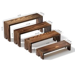 Yuzukyauy Large 2 Set Stackable Wooden Cupcake Stand Tiered Riser Display
