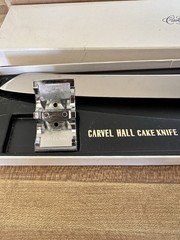 Carvel Hall Silver Metal Cake Knife Floral Handle 13in w/ Original Box