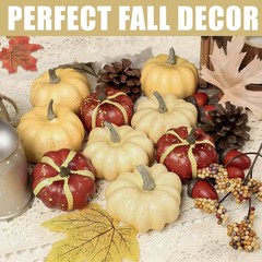 23Pcs Fake Pumpkins Fall Thanksgiving 6 x 6 x 5.5 inches, Style-7 23pcs