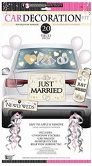 Bride & Groom Car Decoration Kit – 20 Pieces Included (Window Stickers, Magnet)