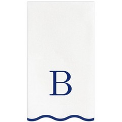Stxy’s Monogram B Napkins (Bleed-Free Ink) Scalloped Navy Blue Letter, 40ct |…