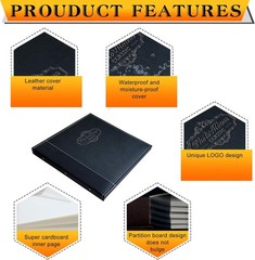 Photo Album Can Hold 3X5, 4X6, 5X7, 6X8, 8X10 Photos, Leather Cover, Magnetic