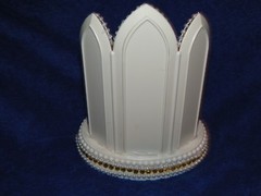 New Chapel Church Mirrored Windows Cake topper with Bride & Groom & Golden Decor