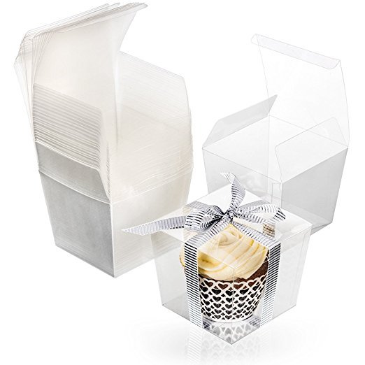 Box Clear Food Grade PET Party Favor Boxes Pre-Folded Cubes 25 units 3×3.5×3 in