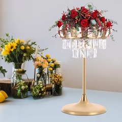 Gold Acrylic & Iron Flower Stand 30 × 45 cm Floor/Tabletop Wedding Centerpiece