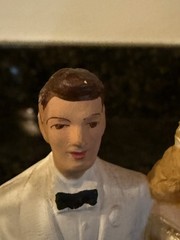 Vintage Unique 1949 Wedding Cake Topper Bride & Groom Pfeil & Holin