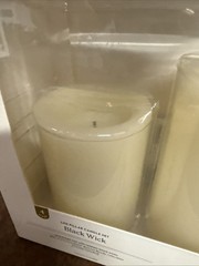 Threshold LED Pillar Candle Set 3pk 6in H X 2.95 Cream Color Black Wick