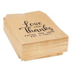 Sparkle and Bash Cookie Bags for Wedding Favors – 5 x 7.5 In, Inches, brown