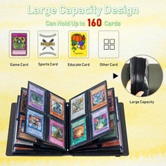 Moon Floral Card Binder 4 Pockets 160 Cards Slot Faux Leather