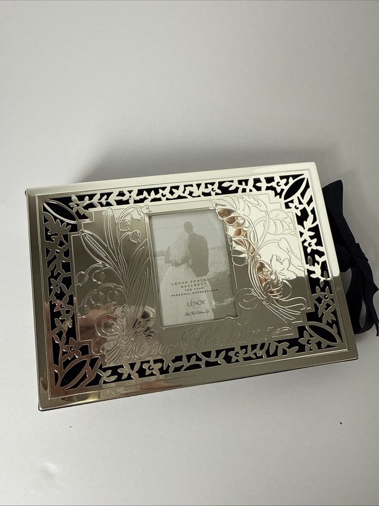 Lenox Our Wedding Silver Plated 4″ x 6″ Photo Album Holds 80 Pictures READ