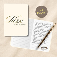 Vow Books His and Hers – Wedding Vow Book, 24 Lined Pages, Soft Touch Cover with