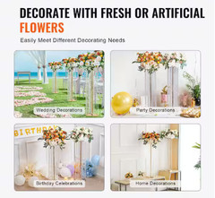 Skyshalo 4-Pieces 35.43″ Tall Crystal Wedding Flowers Stand Centerpieces Vases
