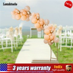 6.5ft Gold Metal Crescent Moon Wedding Arch Stand, Curved Flower Balloon Frame