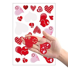4 Sheets 100Pcs Hearts-Shape Valentine’s Day Window Clings for Valentine’s