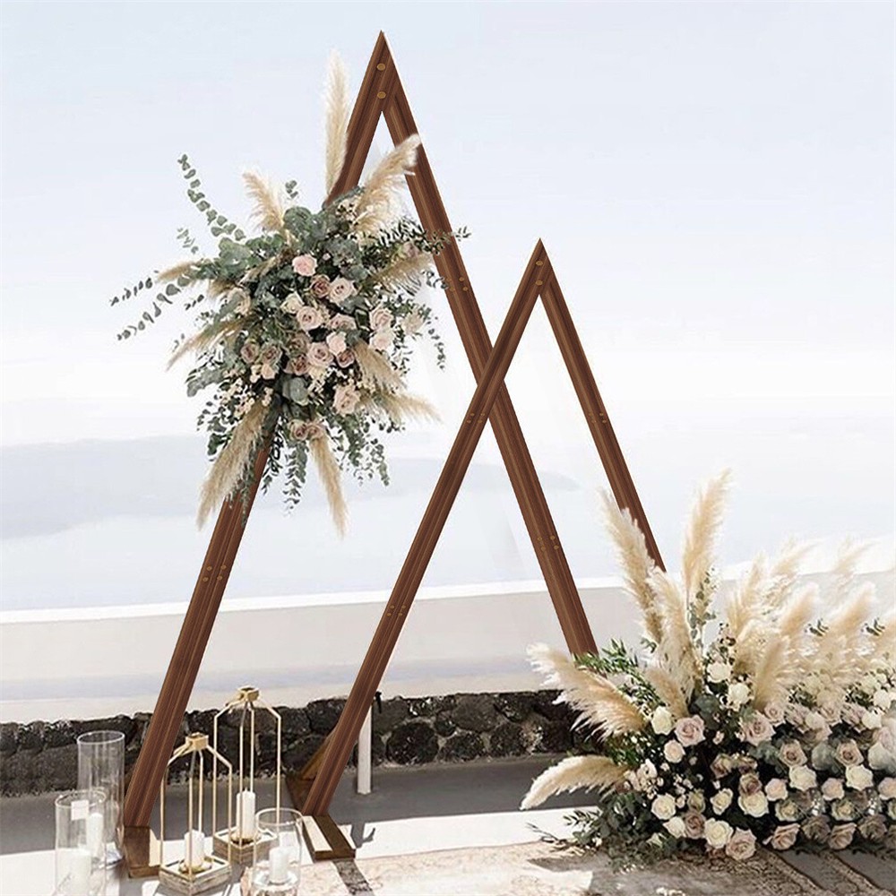 2pcs Wedding Archway Curtain Backdrop Stand Triangle Events Frame Easy Assembly