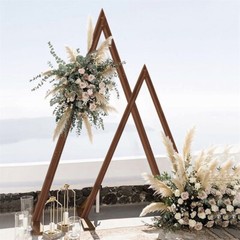 2pcs Wedding Archway Curtain Backdrop Stand Triangle Events Frame Easy Assembly