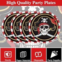 Tableware Party Decorations – 50 Pcs Plates Napkins Birthday Tableware Pirate