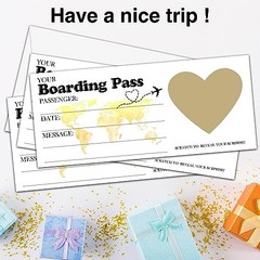 AWSICE Scratch Surprise Boarding Pass, 1 Set Make Your Own DIY Travel Gold-4