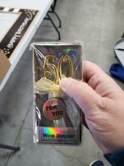 1 Golden 50th Anniversary Birthday Wedding Wine Bottle Stopper Gift